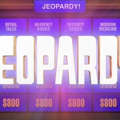 In this photo you can see gameboard for a team building program based on: Jeopardy! thumbnail