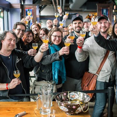 Team celebrating with a toast at the end of a fun and engaging mixology class. The event encouraged collaboration and creativity as participants crafted delicious cocktails together. thumbnail